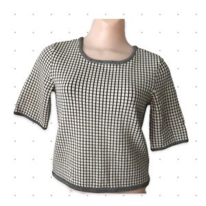 Ivory and Black Crop Top